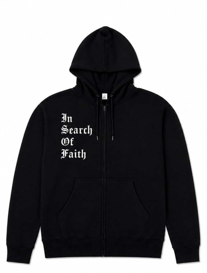 In Search Of Faith Black Zip up